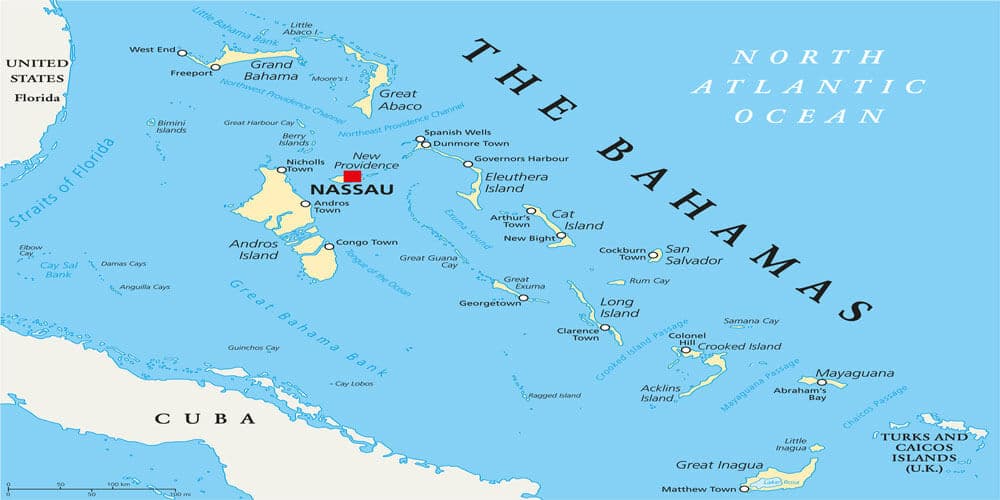 bahamas islands map