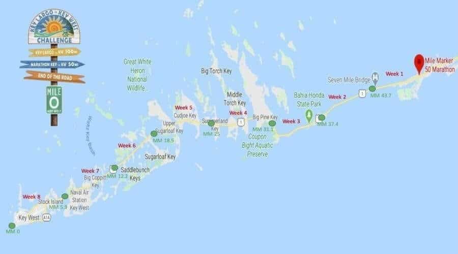 map of Marathon Key to Key West